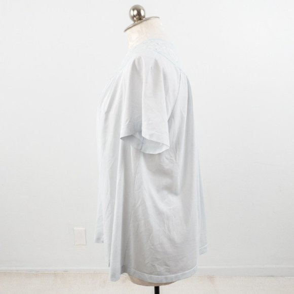 Vintage 50s M Boho Lace Button Down Pajama Top - Picture 4 of 9